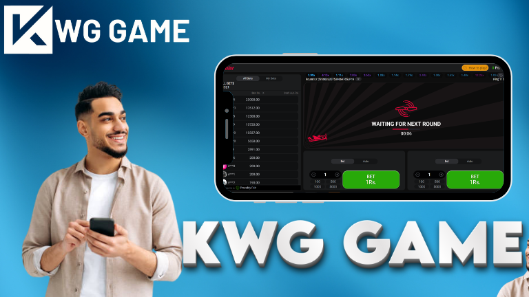 KWG Game 1 Aviator interface showing active bets, rising multipliers, and a countdown to the next round