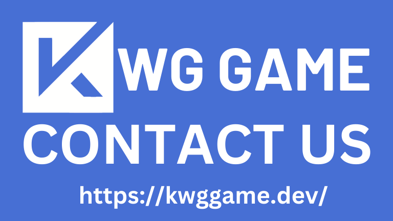 KWG Game Contact Us page with support options like email, live chat, and Telegram for player assistance.