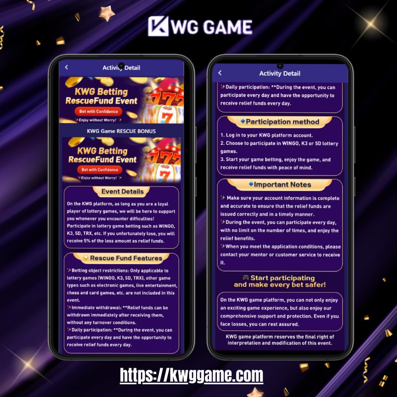 What is the Betting RescueFund Event?
KWG Game’s Betting RescueFund Event is simple and rewarding. If you lose while playing certain lottery games, you’ll get 5% of your loss back as relief funds. This helps make your gaming experience more enjoyable, even when things don’t go your way.
How Does the Betting RescueFund Event Work?
It’s easy! Here’s how it works:
Play Eligible Lottery Games – Play games like WINGO, K3, SD, and TRX.
Receive Relief Funds – If you lose, KWG Game will give you 5% of the amount as relief funds.
Withdraw Anytime – You can withdraw your relief funds immediately—no conditions!
Why Should You Join KWG Game Betting RescueFund?
Maximize Your Winnings: Even if you lose, KWG Game helps you get back 5% of your loss, adding value to your experience.
For All Players: Whether you’re casual or serious, this promotion is perfect for everyone.
Easy to Claim: Once you qualify, you can claim your relief funds directly from the event page. It’s that simple!
No Surprises: Clear terms mean you can easily understand how to qualify and enjoy the benefits.
KWG Game Betting RescueFund | A Growing Community of Players
More Active Players: The Betting RescueFund Event has attracted more players, making the gaming experience lively and exciting. The more players join, the more fun it becomes—come and be part of this growing community!
Bigger Recharge Amounts: With relief funds in play, players are recharging more often, helping boost KWG Game’s revenue. Earning back part of your losses makes every bet feel even more rewarding.
Stronger Loyalty: Players feel valued with the relief funds, building trust and loyalty. This makes them want to return, ensuring long-term engagement with the platform.
Attracting New Players: The chance to earn relief funds is drawing new players to KWG Game. The event is expanding the community, bringing fresh faces and keeping the excitement alive.
What Do Players Think About KWG Game Betting RescueFund?
Here’s what users are saying about the event:
Higher Earnings: The relief funds have helped many players boost their total winnings.
Simple Terms: Players love the easy-to-follow terms, making it stress-free to join.
More Enjoyable Gameplay: Extra relief funds make the gaming experience more fun and rewarding.
Sharing the Love: Happy players are telling friends, helping KWG Game attract even more users.
Key Terms to Remember
Before you dive in, keep these in mind:
Event Timing: Check KWG Game’s website for updates on when the event is live.
Eligibility: Make sure you meet the requirements to qualify for relief funds.
How to Claim: After meeting the criteria, claim your relief funds easily from the activity page.
Event Changes: KWG Game may update or cancel the event at any time, so stay updated by visiting their website.
Tips for Getting the Most Out of the Event
Plan Your Bets: Bet smartly to reach higher promotion levels and earn bigger relief funds.
Stay Informed: Keep an eye on the website for the latest updates and changes.
Set a Budget: Enjoy the game responsibly by setting a betting budget that’s comfortable for you.
Check Out Other Promotions: KWG Game runs other offers too—combine them for even more rewards!
Don’t Miss Out on the KWG Game Betting RescueFund Event
KWG Game’s Betting RescueFund Event is a fantastic chance to get more value from your gaming. With easy claims, flexible gameplay, and instant relief funds, it’s a winning experience! Whether you’re looking for big wins or just want a safety net, this event offers something for everyone.
Don’t miss out—visit KWG Game today to join the Betting RescueFund Event. Play more, earn extra, and have a blast!